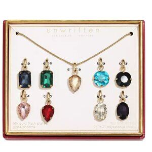 Unwritten Necklace Set Interchangeable Multi Color Glass Mix Match Pendant NIB